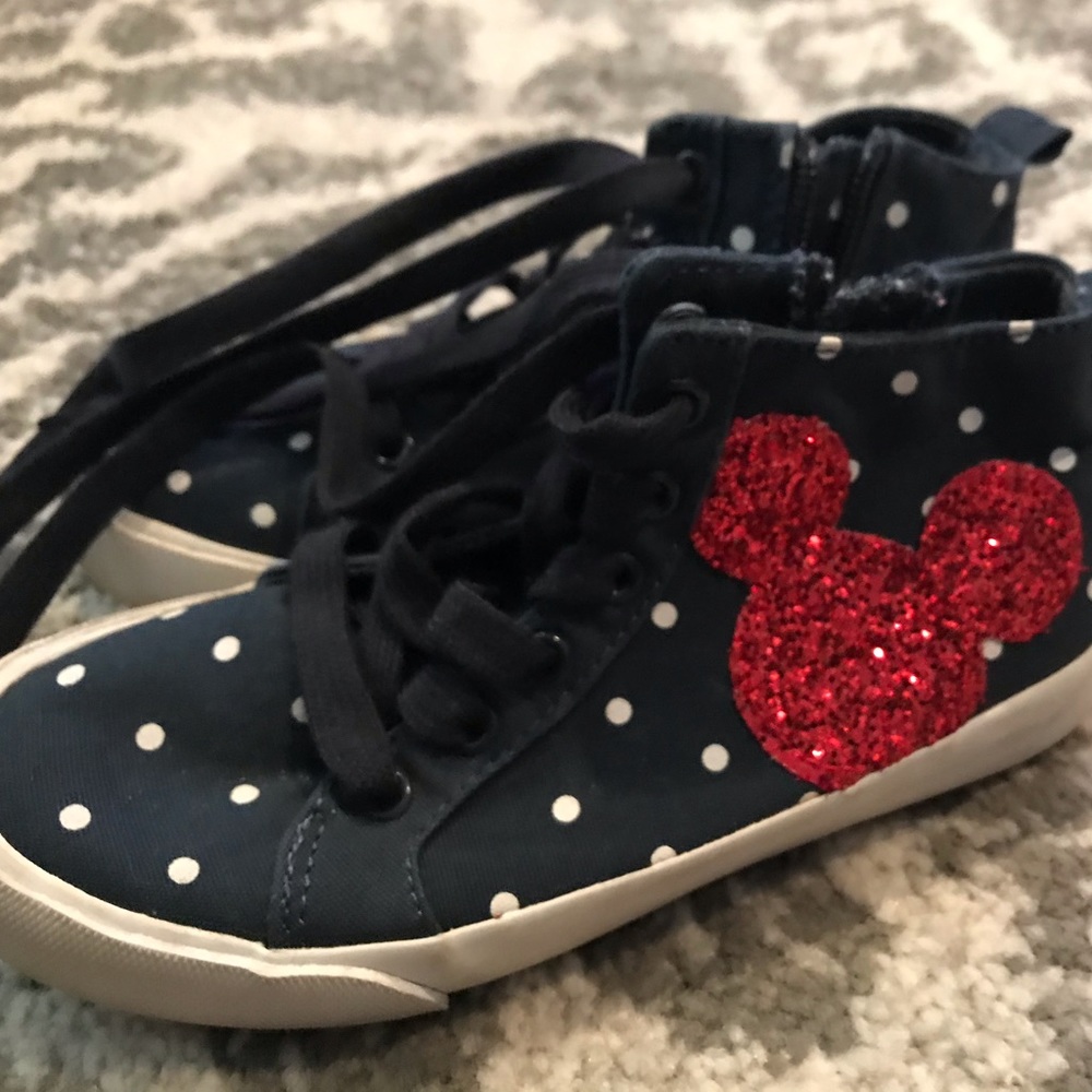 Girls Gap Disney Blue Polka Dot High Top Sneakers